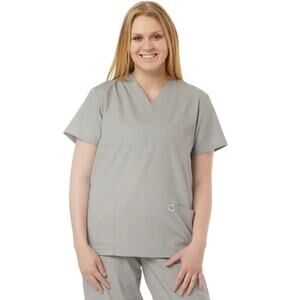 New SPECTRUM UNIFORMS Unisex V-Neck Scrub Tunic Top 221C Gray SIZE 2X